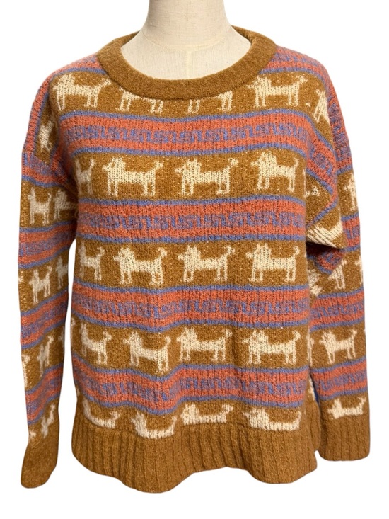 Toad&Co Sweaters - TOAD&CO Alpaca Blend Llama Fair Isle Sweater Women’s Medium Brown Wool Cozy